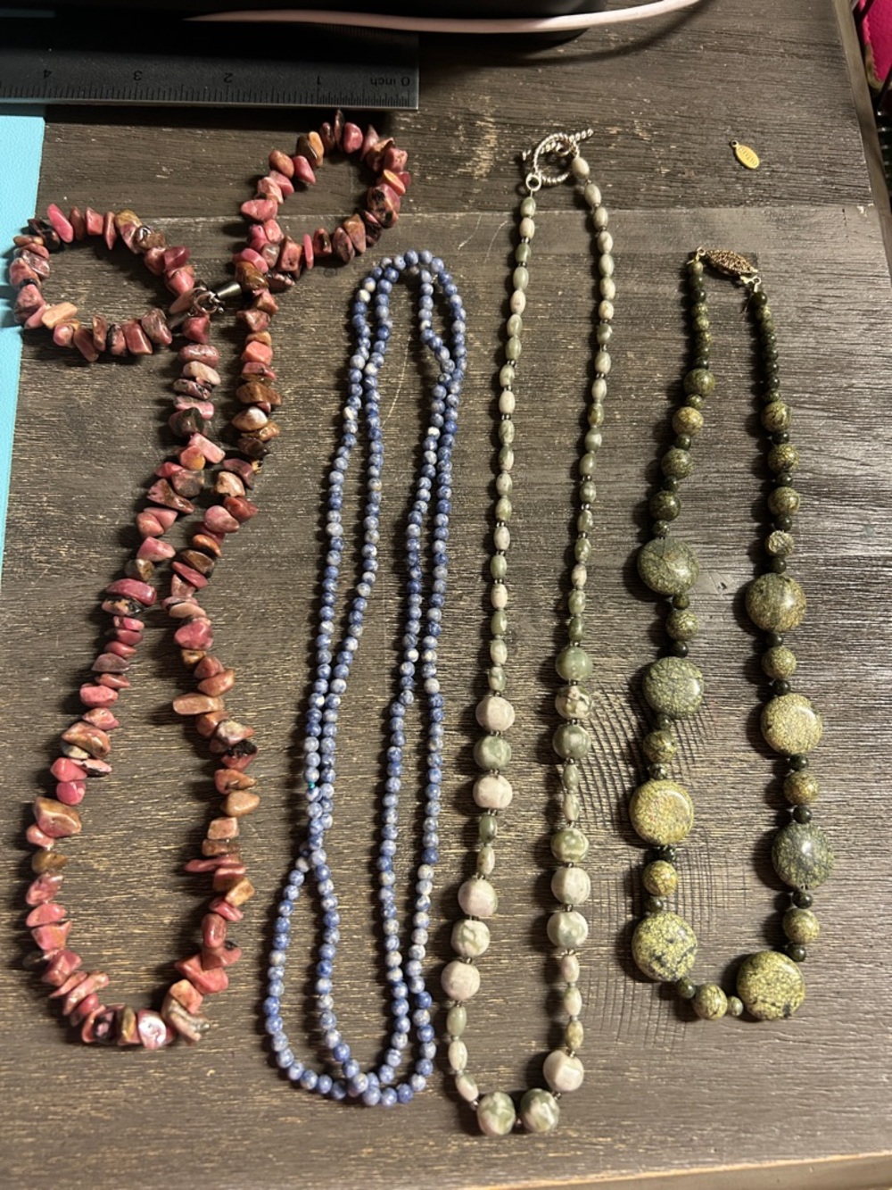 Genuine Stone Beaded Necklaces lot of 4